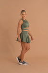 UP SHINE OLIVE SKIRT SET