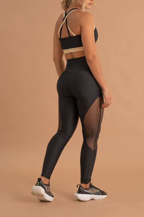 STRONG BLACK MESH LEGGING