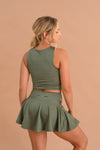 UP SHINE OLIVE SKIRT SET