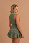 UP SHINE OLIVE SKIRT SET